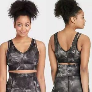 All in Motion tie dye V Neck Light Support Sports Bra size XS